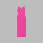 Black Ribbed Cutout Maxi Dress H5991