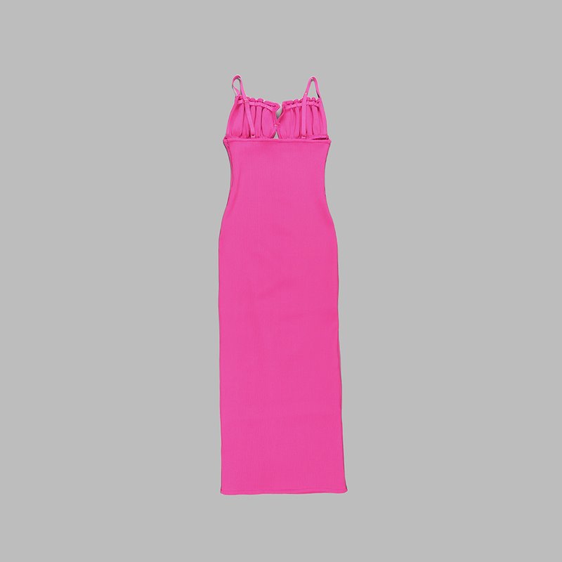 Black Ribbed Cutout Maxi Dress H5991