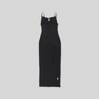 Black Ribbed Cutout Maxi Dress H5991
