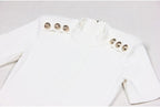 Black Ribbed Knit Mini Dress with Gold Buttons H6300