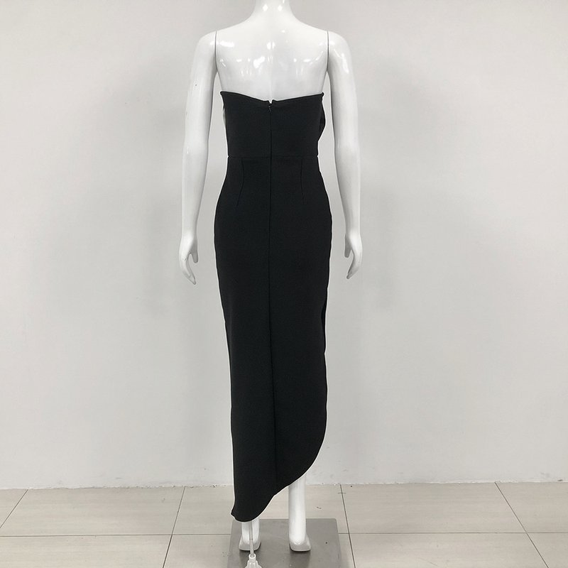 Black Rose Applique Bandage Dress H6439