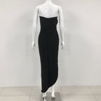 Black Rose Applique Bandage Dress H6439