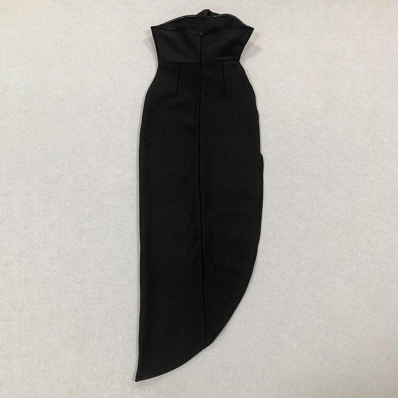 Black Rose Applique Bandage Dress H6439