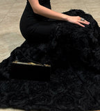Black Rose Embellished Mermaid Gown H6845