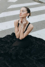 Black Rose Embellished Mermaid Gown H6845
