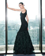 Black Rose Embellished Mermaid Gown H6845