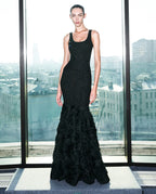 Black Rose Embellished Mermaid Gown H6845