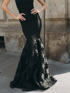 Black Rose Embellished Mermaid Gown H6845
