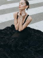 Black Rose Embellished Mermaid Gown H6845