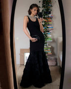 Black Rose Embellished Mermaid Gown H6845