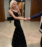 Black Rose Embellished Mermaid Gown H6845