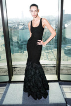 Black Rose Embellished Mermaid Gown H6845