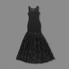 Black Rose Embellished Mermaid Gown H6845