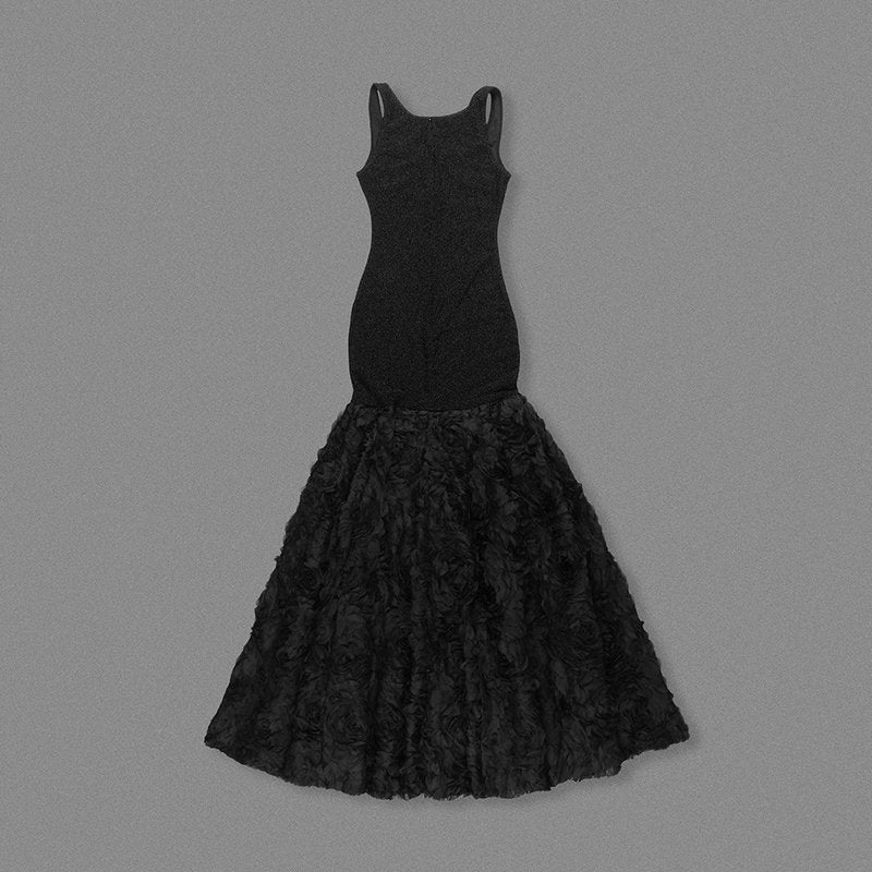 Black Rose Embellished Mermaid Gown H6845