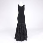 Black Rose Embellished Mermaid Gown H6845