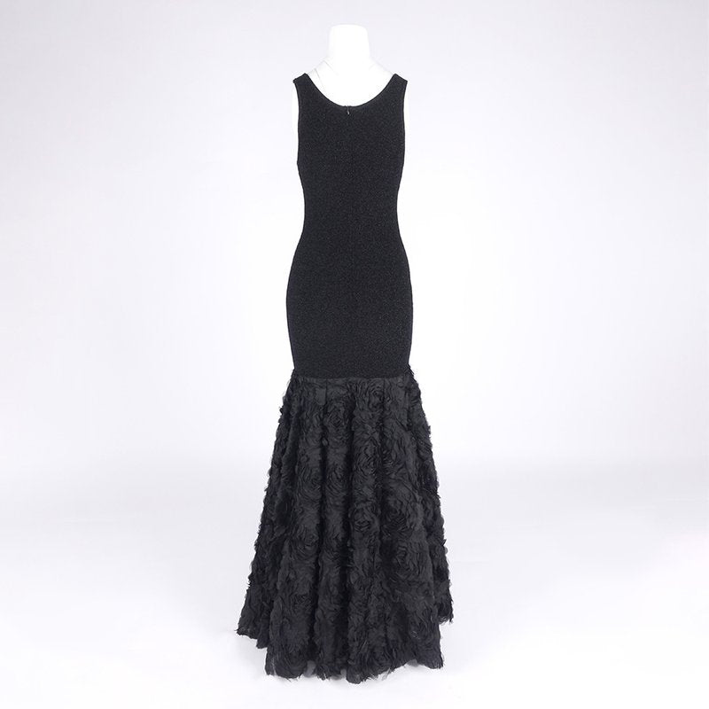 Black Rose Embellished Mermaid Gown H6845