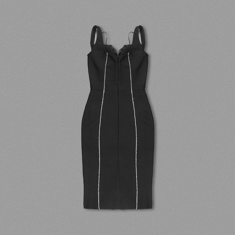Black Rose Embellished Midi Dress H6376
