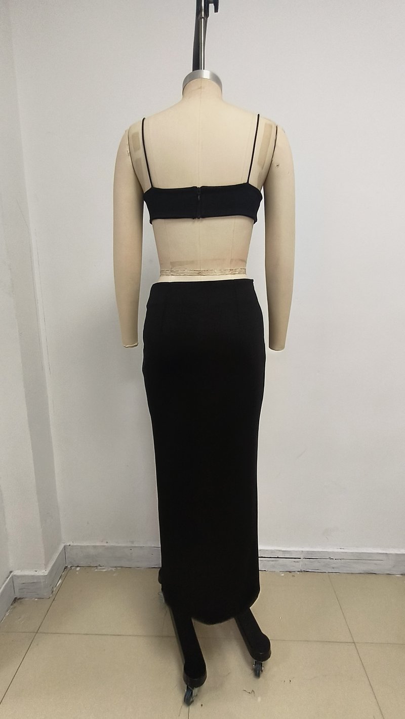 Black Rose Embellished Strappy Maxi Dress H6875