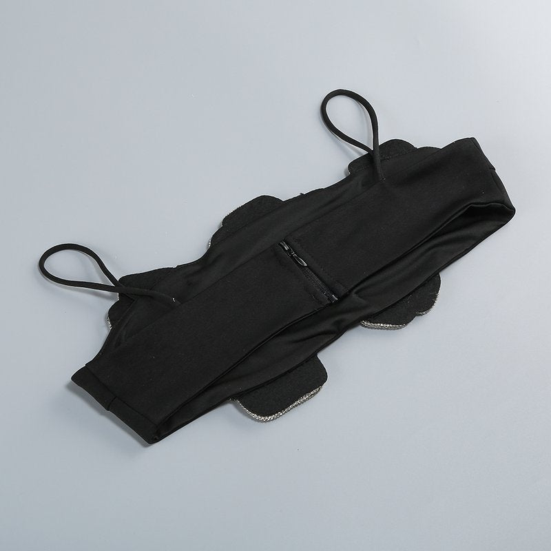 Black Rose Embellished Strappy Maxi Dress H6875