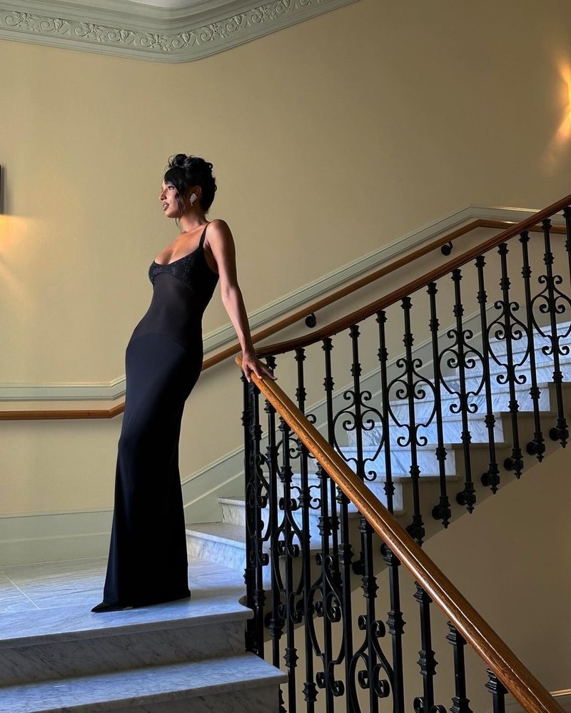 Black Sequin Spaghetti Strap Bodycon Dress H6044