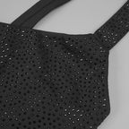Black Sequin Spaghetti Strap Bodycon Dress H6044