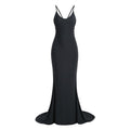 Black Spaghetti Strap Mermaid Gown H6267