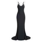 Black Spaghetti Strap Mermaid Gown H6267