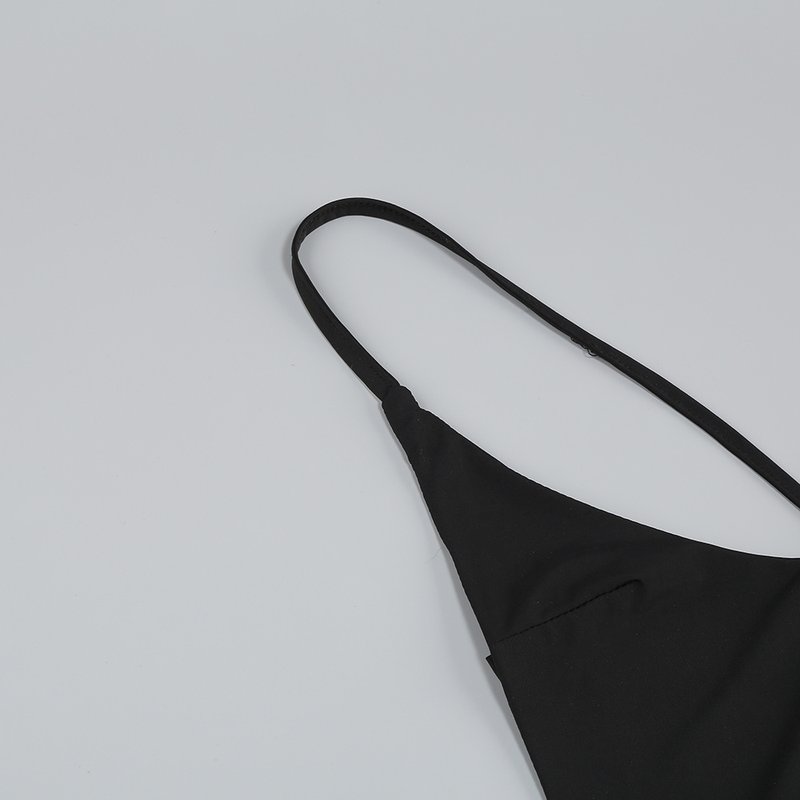 Black Spaghetti Strap Mermaid Gown H6267