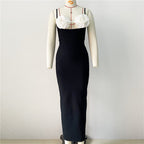 Black Strapless Floral Embellished Gown H6184