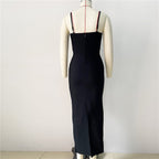 Black Strapless Floral Embellished Gown H6184