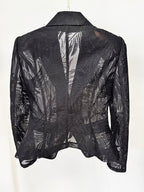 Black Tropical Print Tailored Blazer H7081
