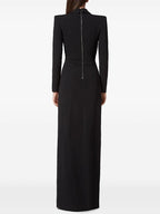 Black Tuxedo Style Maxi Dress H6607