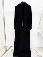 Black Tuxedo Style Maxi Dress H6607