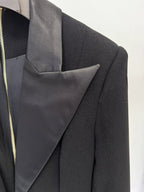 Black Tuxedo Style Maxi Dress H6607