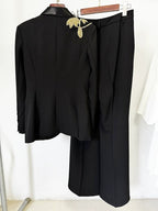 Black Tuxedo Suit with Gold Embellishment H6369