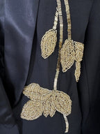 Black Tuxedo Suit with Gold Embellishment H6369