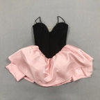 Black Velvet Corset Pink Tulle Skirt Dress H6797