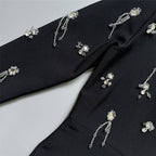 Black Velvet Embellished Jumpsuit H6532
