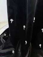 Black Velvet Mermaid Gown with Crystal Accents H6590