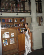Black Velvet White Satin Mermaid Gown H6517