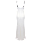 Black Velvet White Satin Mermaid Gown H6517