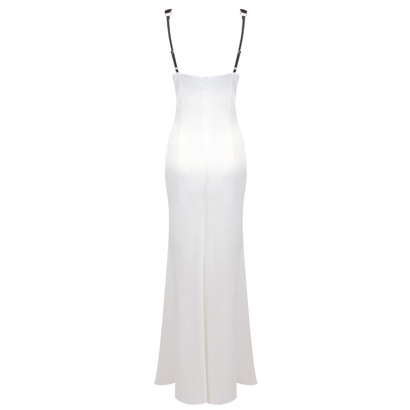 Black Velvet White Satin Mermaid Gown H6517