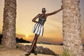 Black White Striped Halter Mini Dress H6514