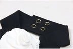 Black White Striped Pleated Mini Dress H6342