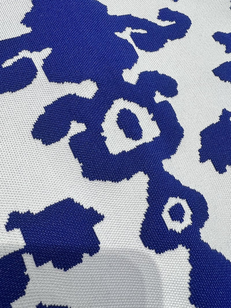 Blue and White Embroidered Maxi Dress H6284