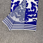 Blue and White Embroidered Maxi Dress H6284