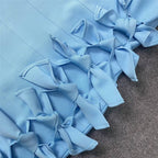 Blue Cut-Out Bow Mini Dress H6392