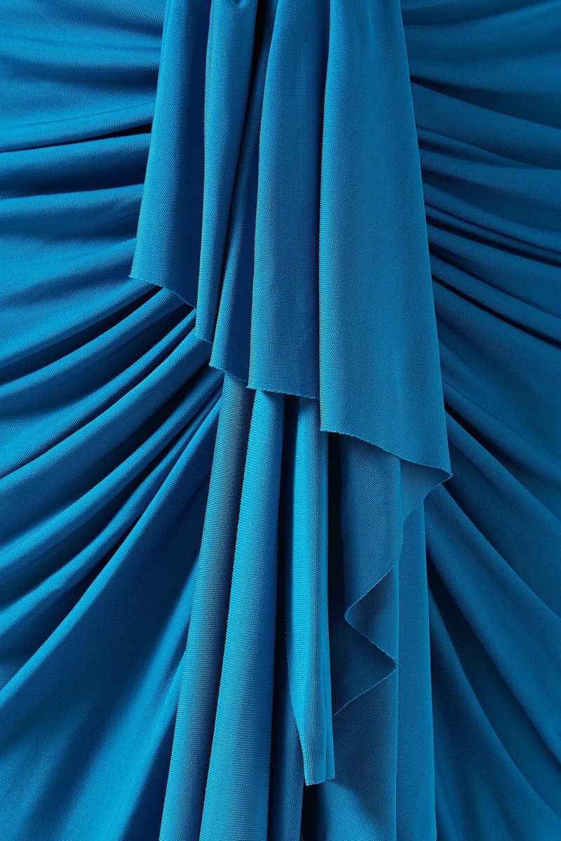 Blue Draped Cutout Maxi Dress H6885