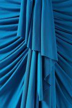 Blue Draped Cutout Maxi Dress H6885