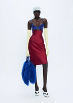 Blue Embellished Red Bandage Dress H7073